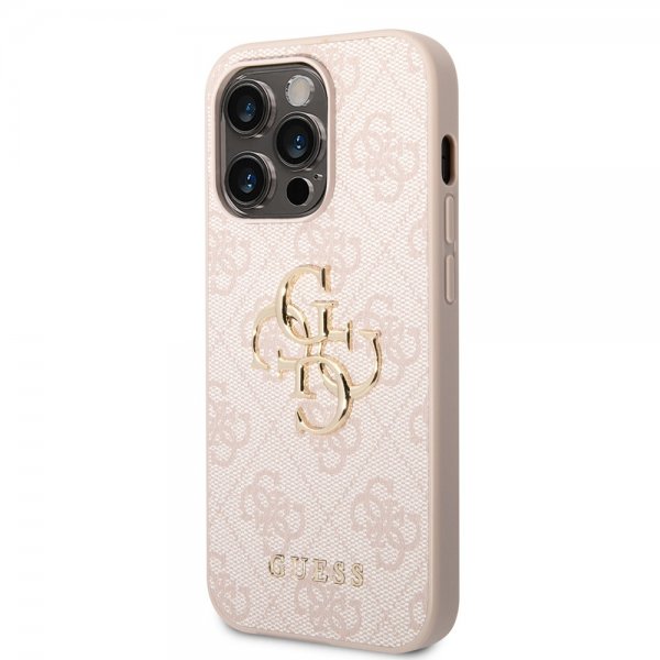Guess iPhone 14 Pro Max Kuori Big Metal Logo Pink