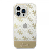 Guess iPhone 14 Pro Max -kuoret Bottom Stripe Script Logo, kulta