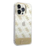 Guess iPhone 14 Pro Max -kuoret Bottom Stripe Script Logo, kulta