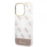 Guess iPhone 14 Pro Max Suojakuori Bottom Stripe Script Logo Vaaleanpunainen