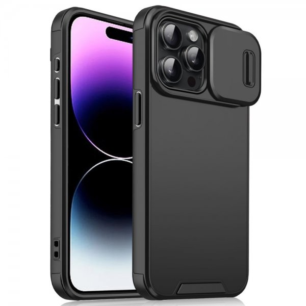 iPhone 14 Pro Max Suojakuori Camera Slide Musta