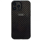 Audi iPhone 14 Pro Max Suojakuori Hiilikuitu Musta