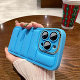 iPhone 14 Pro Max Kuori Down Jacket Design Sininen