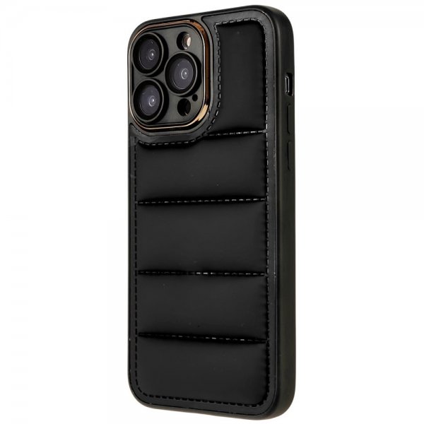 iPhone 14 Pro Max Suojakuori Untuvatakki Design Musta