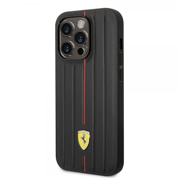Ferrari iPhone 14 Pro Max -kuoret kohokuvioiduilla raidoilla, punainen