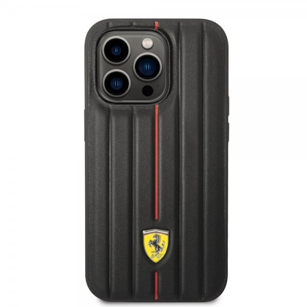 Ferrari iPhone 14 Pro Max -kuoret kohokuvioiduilla raidoilla, punainen