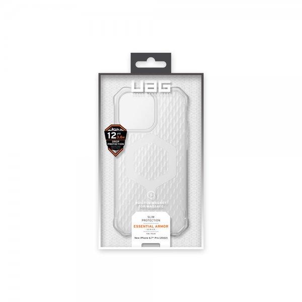 Urban Armor Gear (UAG) iPhone 14 Pro Max -kuori Essential Armor MagSafe Frosted Ice