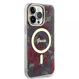 Guess iPhone 14 Pro Max Kuori Flower MagSafe Khaki