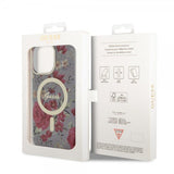 Guess iPhone 14 Pro Max Kuori Flower MagSafe Khaki