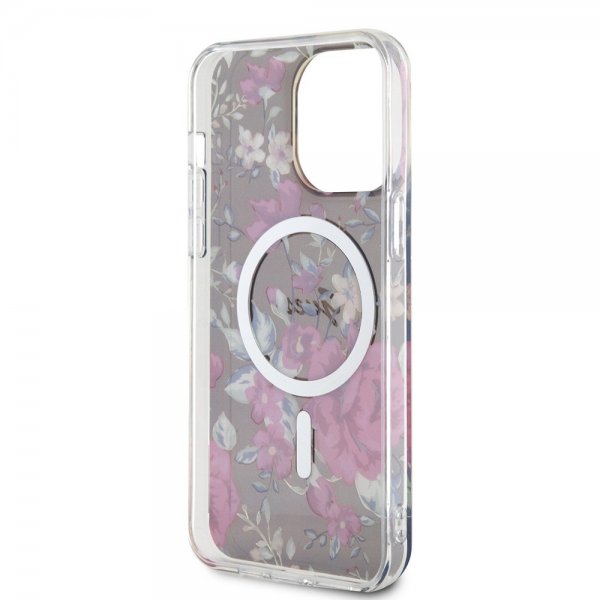 Guess iPhone 14 Pro Max Kuori Flower MagSafe Khaki
