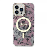 Guess iPhone 14 Pro Max Kuori Flower MagSafe Ruusu