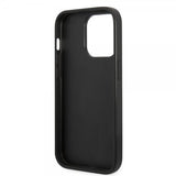 Guess iPhone 14 Pro Max Suojakuori Glitterhiutaleita Metallilogo Musta