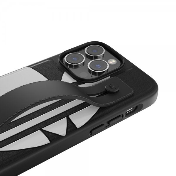 Adidas iPhone 14 Pro Max Kuori Käsihihnalla Musta Valkoinen