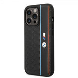 BMW iPhone 14 Pro Max Suojakuori Hexagonal Pattern Musta