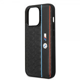 BMW iPhone 14 Pro Max Suojakuori Hexagonal Pattern Musta