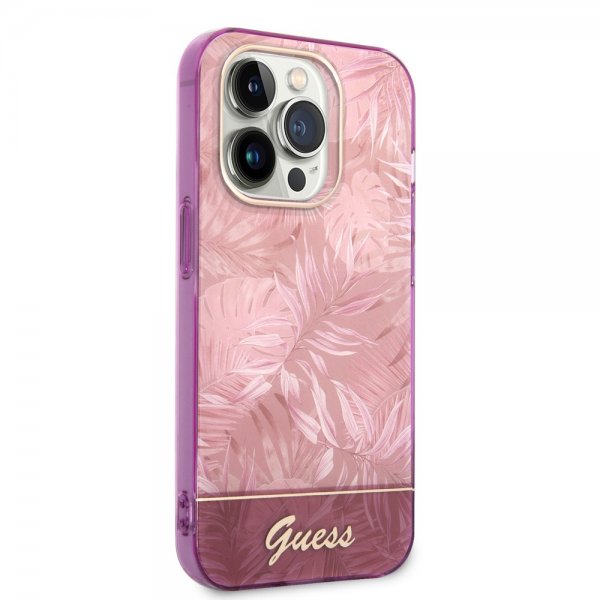 Guess iPhone 14 Pro Max -kuoret Jungle Rosa