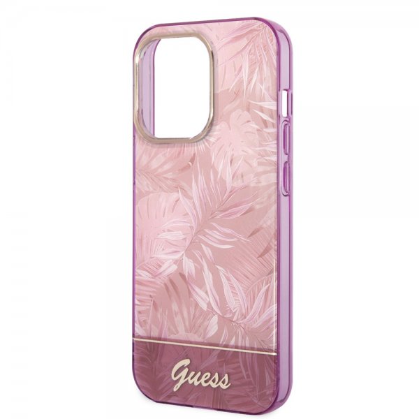 Guess iPhone 14 Pro Max -kuoret Jungle Rosa