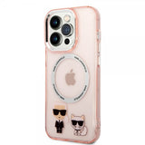 Karl Lagerfeld iPhone 14 Pro Max Suojakuori Karl & Choupette MagSafe Pinkki