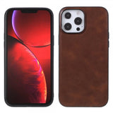 X-Level iPhone 14 Pro Max Kuori Nahkatekstuuri Ruskea