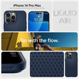 Spigen iPhone 14 Pro Max -suojakuori Liquid Air Navy Blue
