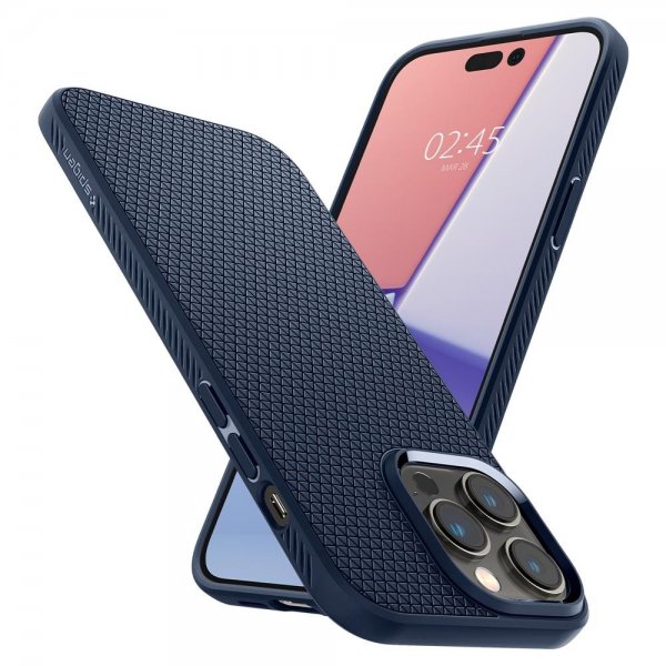 Spigen iPhone 14 Pro Max -suojakuori Liquid Air Navy Blue