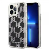 Karl Lagerfeld iPhone 14 Pro Max Kuori Liquid Glitter Monogram Musta