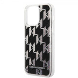 Karl Lagerfeld iPhone 14 Pro Max Kuori Liquid Glitter Monogram Musta