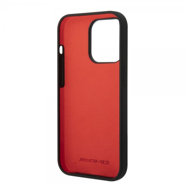 AMG iPhone 14 Pro Max -kuori, Liquid Silicone, hiilikuitukuvio, musta