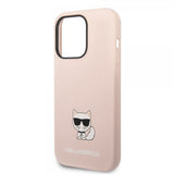 Karl Lagerfeld iPhone 14 Pro Max Kuori Liquid Silicone Choupette Vaaleanpunainen