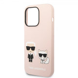 Karl Lagerfeld iPhone 14 Pro Max Suojakuori Liquid Silicone Karl & Choupette MagSafe Pink
