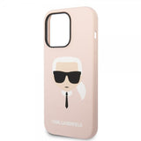 Karl Lagerfeld iPhone 14 Pro Max Suojakuori Nestemäinen Silikoni Karl Pink