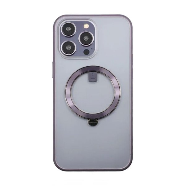 Rvelon iPhone 14 Pro Max -kuori pyörivällä MagSafe-jalustalla, violetti