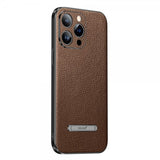 Sulada iPhone 14 Pro Max -kuoret jalustalla, ruskea