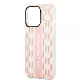 Karl Lagerfeld iPhone 14 Pro Max Suojakuori Monogram Vertical Stripe Pink