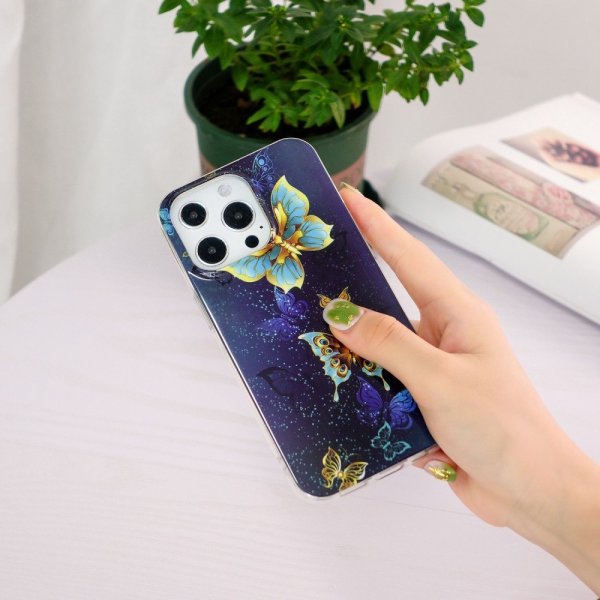 iPhone 14 Pro Max Kuoret Aiheena Kultaisia Perhosia