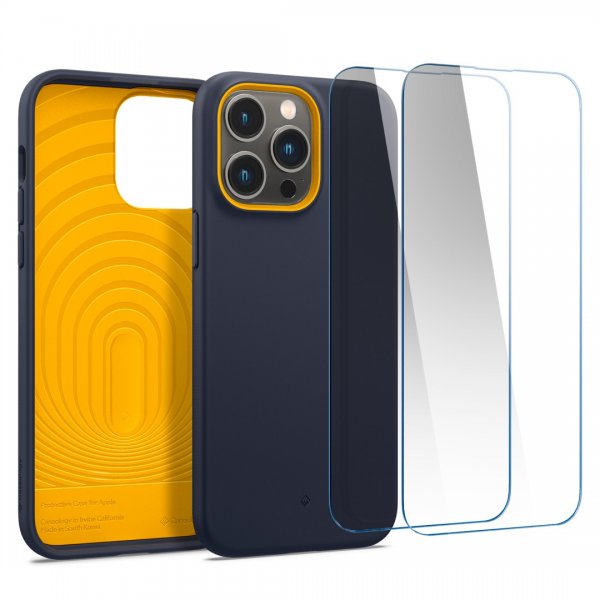Caseology iPhone 14 Pro Max -kuori näytönsuojalla Nano Pop 360 Blueberry Navy