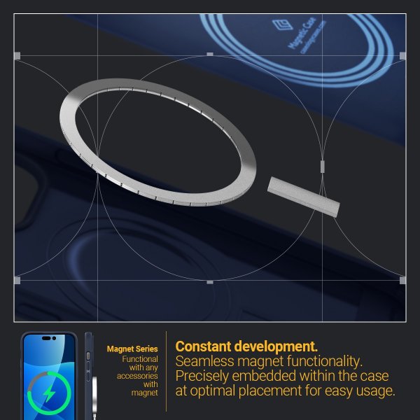 Caseology iPhone 14 Pro Max -kuori Parallax Mag Midnight Blue