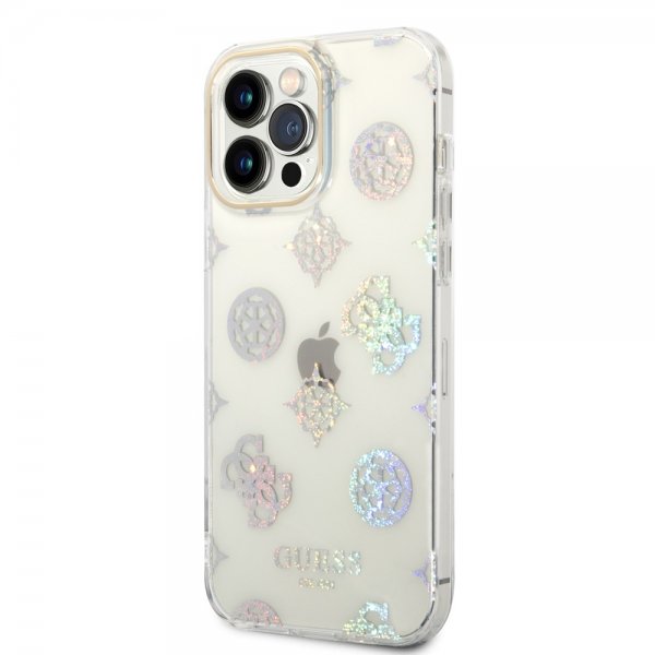 Guess iPhone 14 Pro Max Kuori Peony Glitter Valkoinen
