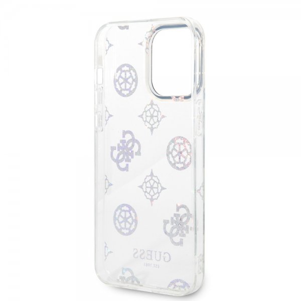 Guess iPhone 14 Pro Max Kuori Peony Glitter Valkoinen