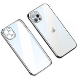 Sulada iPhone 14 Pro Max -kuoret, päällystetty reuna, hopea