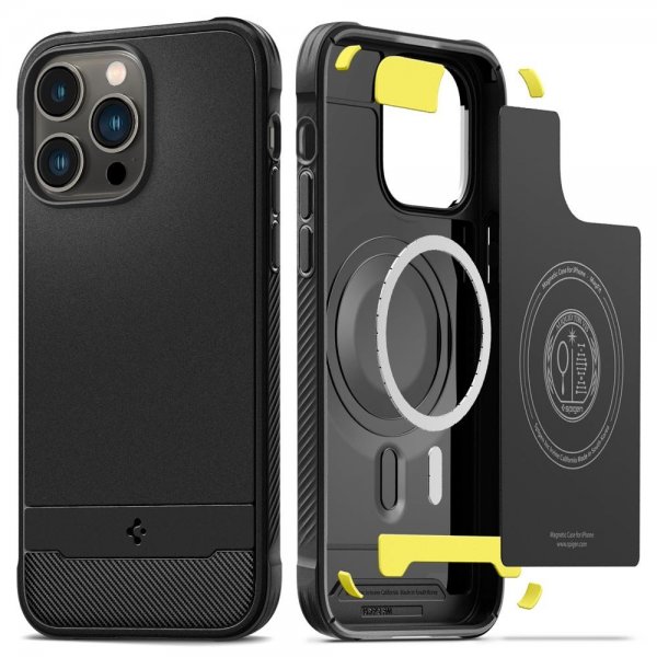 Spigen iPhone 14 Pro Max Suojakuori Rugged Armor MagFit Matte Black