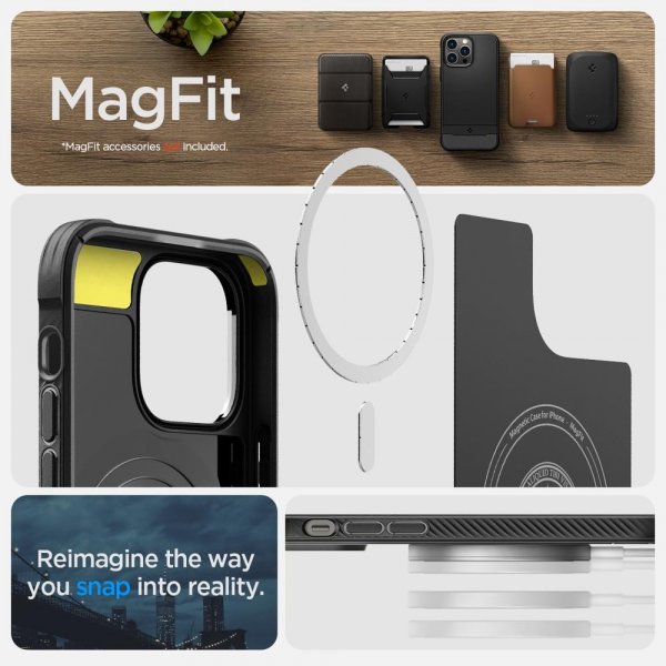 Spigen iPhone 14 Pro Max Suojakuori Rugged Armor MagFit Matte Black