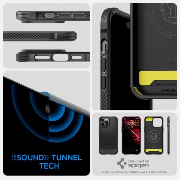 Spigen iPhone 14 Pro Max Suojakuori Rugged Armor MagFit Matte Black