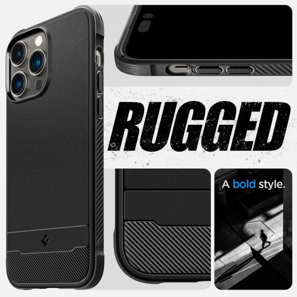 Spigen iPhone 14 Pro Max Suojakuori Rugged Armor MagFit Matte Black