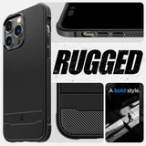 Spigen iPhone 14 Pro Max Suojakuori Rugged Armor MagFit Matte Black