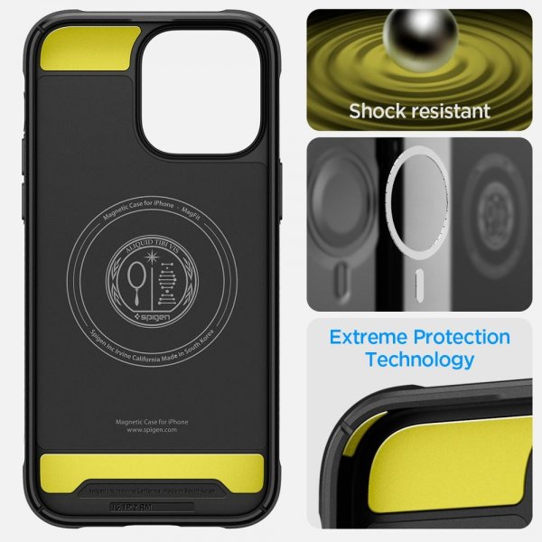Spigen iPhone 14 Pro Max Suojakuori Rugged Armor MagFit Matte Black