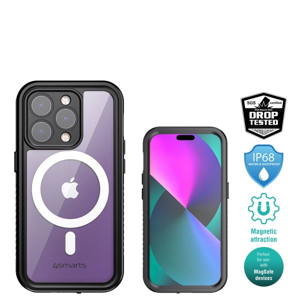 4smarts iPhone 14 Pro Max Kuori Rugged Kotelo Stark MagSafe Musta