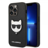 Karl Lagerfeld iPhone 14 Pro Max Suojakuori Saffiano Choupette Musta