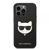 Karl Lagerfeld iPhone 14 Pro Max Suojakuori Saffiano Choupette Musta