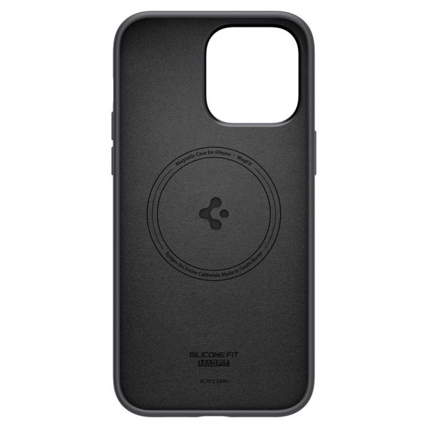 Spigen iPhone 14 Pro Max -kuori Silicone Fit MagFit Musta